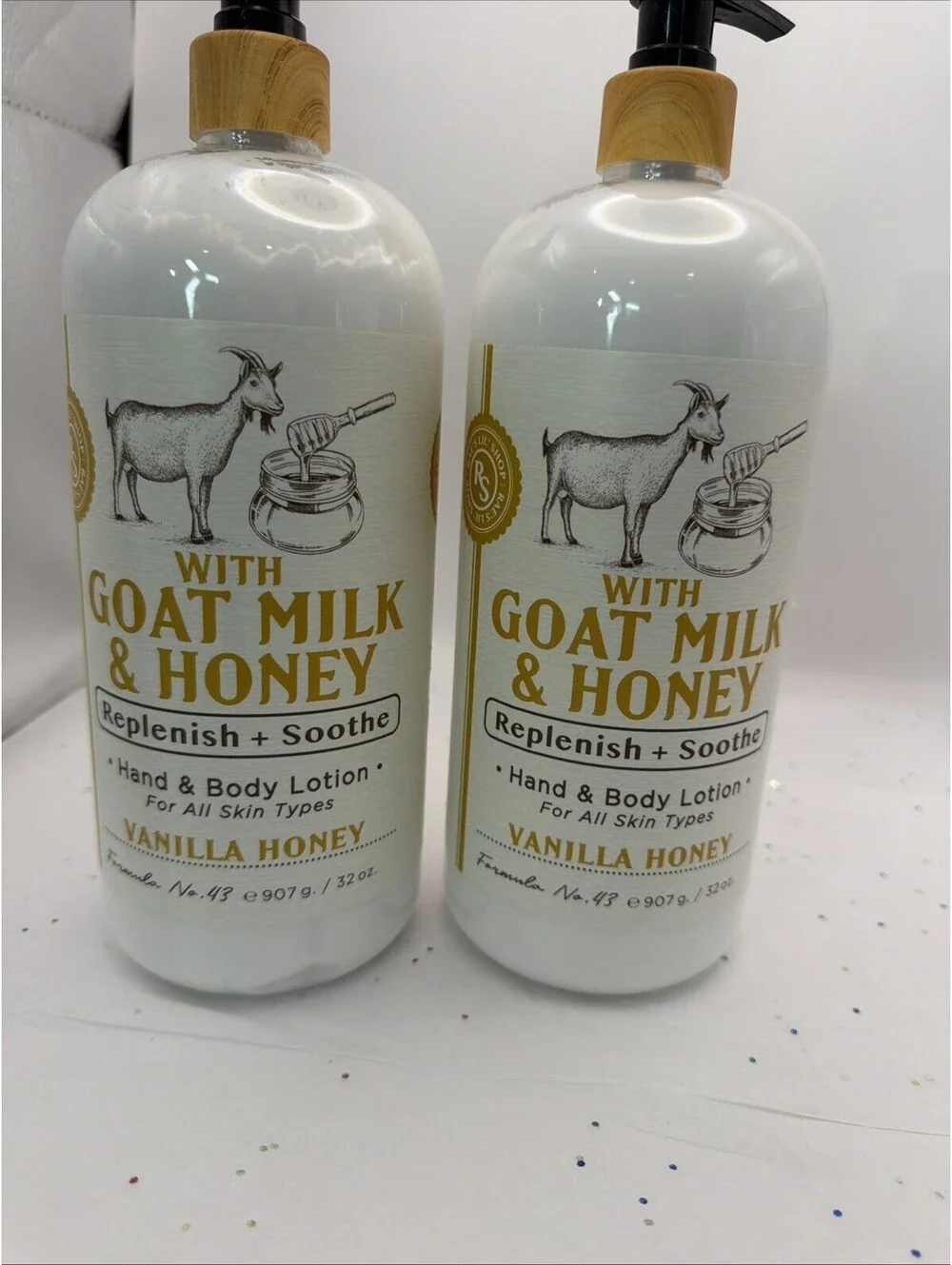 (2-Pk) RAE'S LIL' SHOP Goat Milk Honey Soothing HAND & BODY LOTION VANILLA HONEY